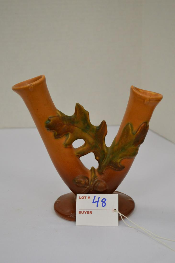 Weller- Brown Oak Leaf Acorn Double Vase Marked 7" (1 of 6)