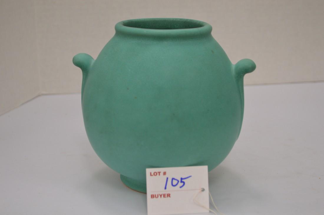 Weller- Turquoise Pot- Matt Glaze 6" (1 of 6)