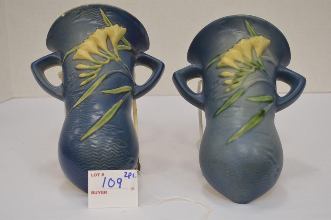 Roseville- Wallpocket 2 Piece Freesia 1296- 8", One Has (1 of 12)