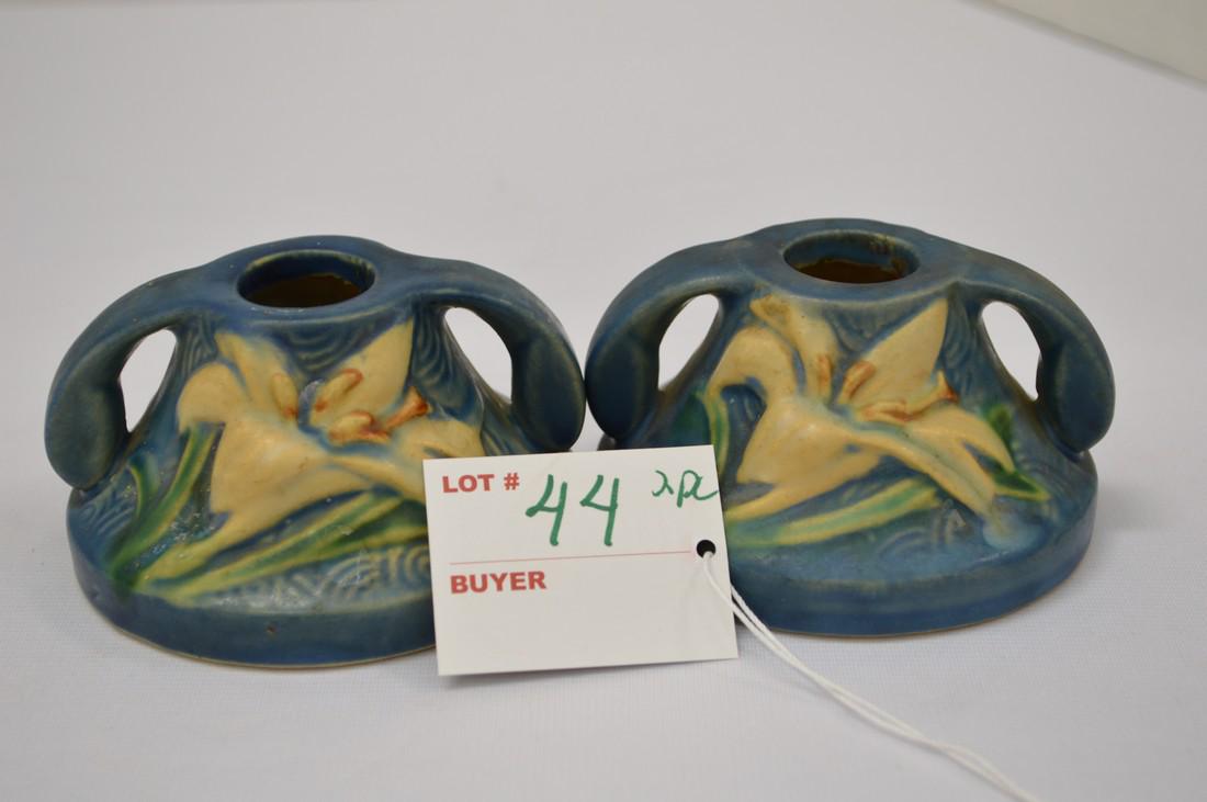 Roseville USA Lily Flower Candle Holders, #1162-2" - (1 of 5)