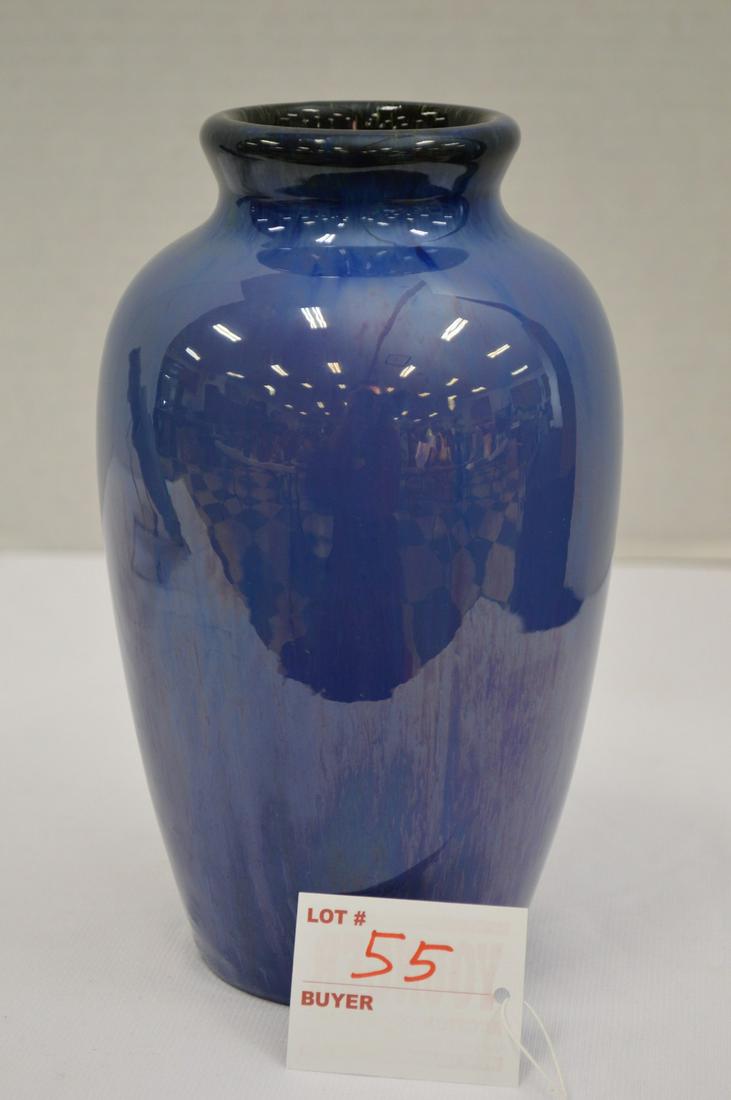 Fulper 8x4 Art Pottery Vase 1900s? Blue High Glass: Fulper 8x4 Art Pottery Vase 1900s? Blue High Glass Finish