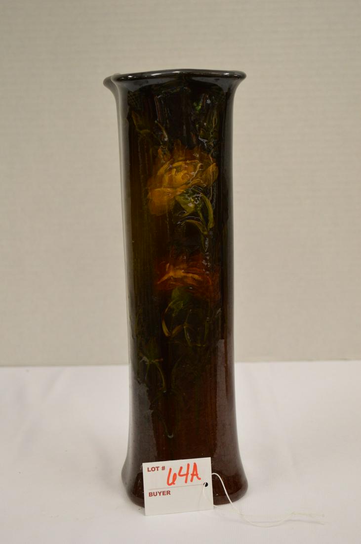 Rozane Ware "Royal" Wild Rose Pattern 12x3 Vase: Rozane Ware "Royal" Wild Rose Pattern 12x3 Vase