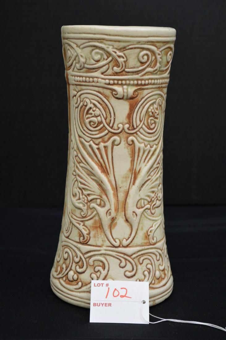 Unmarked 10x4 1/2 "Ivory" Vase w/ Crazing (1 of 6)
