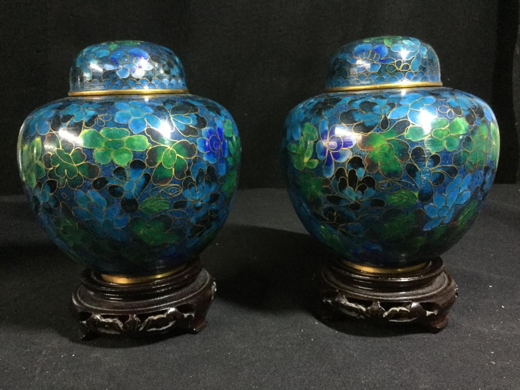 Vintage Chinese Cloisonne Urns (1 of 2)
