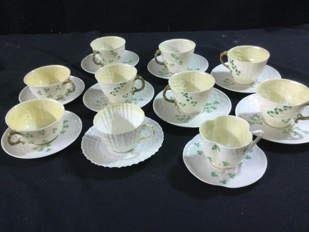 Antique Belleek Cups & Saucers (1 of 2)