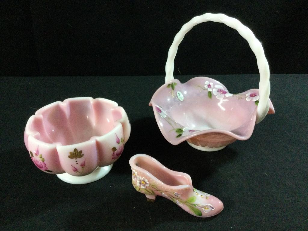 Hand Painted Fenton Roselene (Pink) (1 of 3)