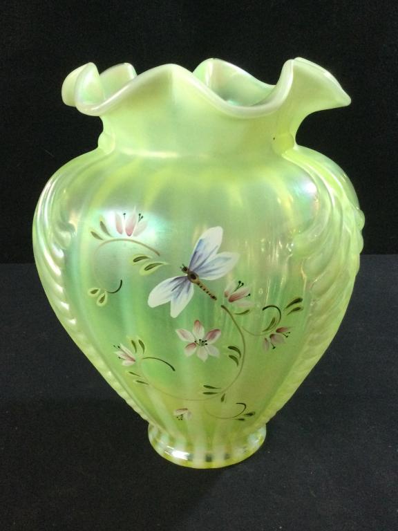 Fenton Hand Painted Vase "Signed" (1 of 3)