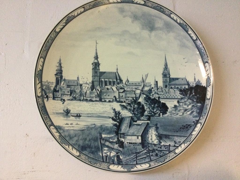 Early German Large Blue & White Porcelain Plate (1 of 3)
