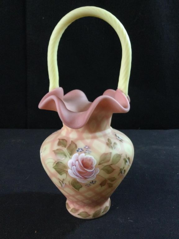 Signed Fenton Burmese Basket (1 of 3)