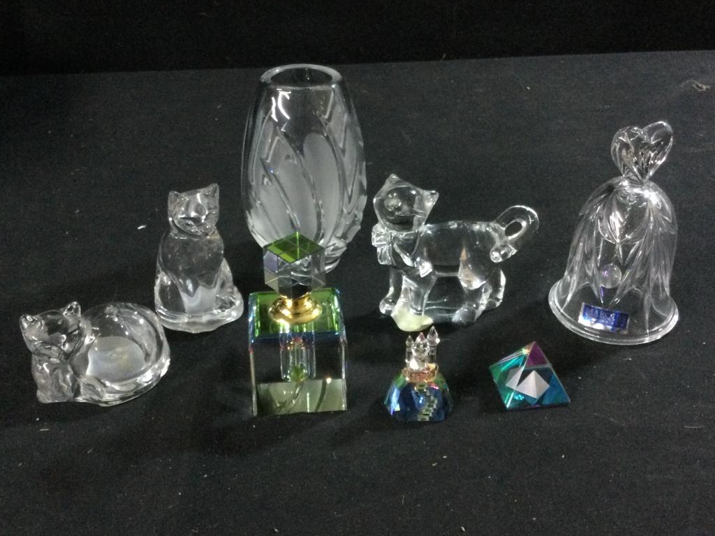 Glassware Lot: Various pieces that include Lenox, Gorham, Waterford, etc. Total 8 pieces.