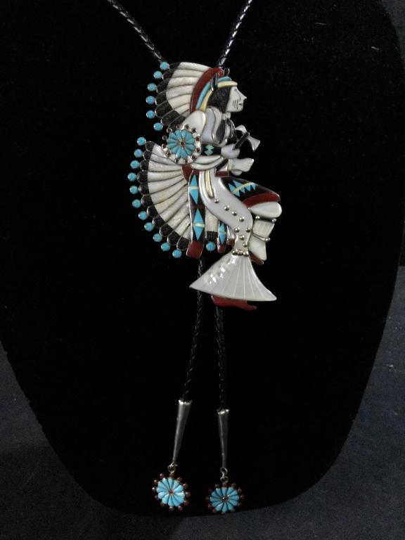Stunning Navajo Pendant/Bollo "Dancer" (1 of 4)