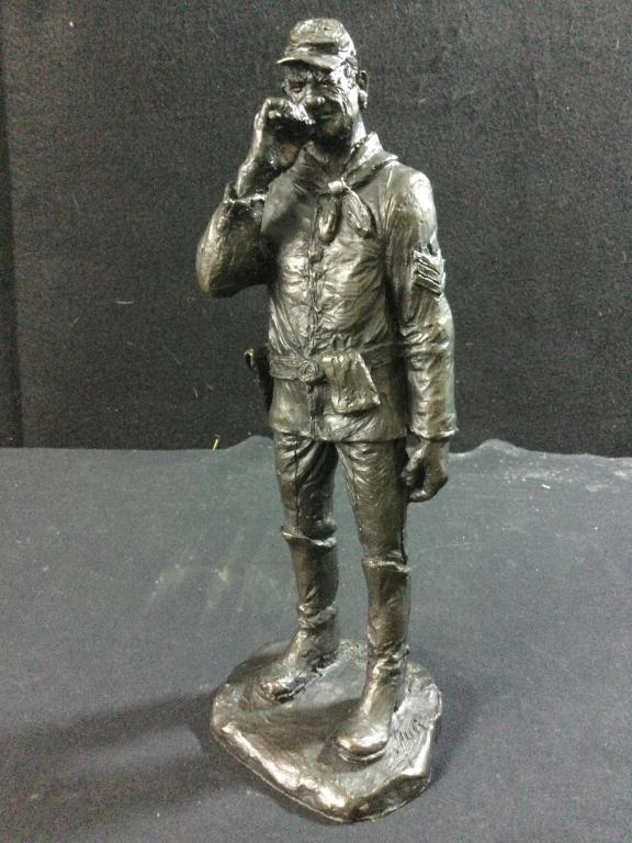 Bronze Soldier "Michael Garmin" LE: Measures 11.5"h and marked on the base. In good condition. #3/40