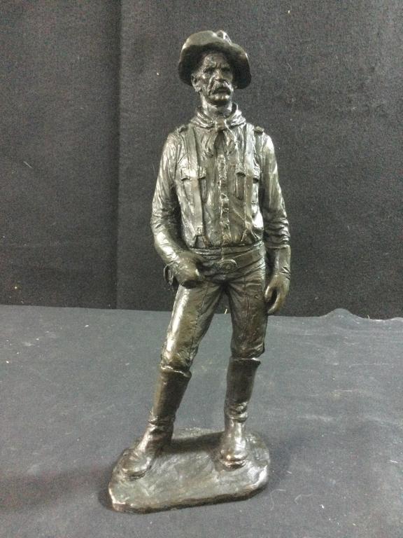 Bronze Statue: Neat piece by MIchael Garmin & #340. Measures 11.5"h & in good condition.