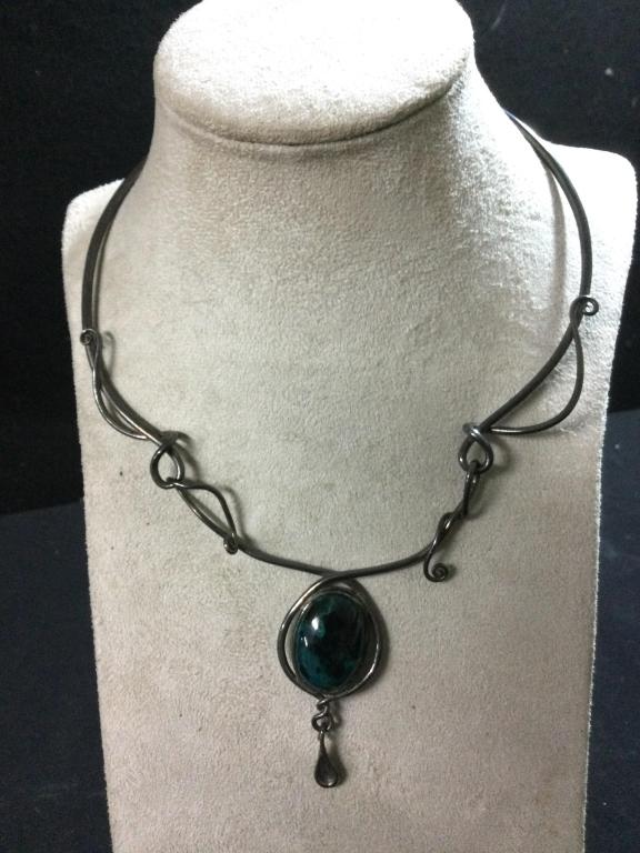 Sterling Designer Choker  Necklace (1 of 4)