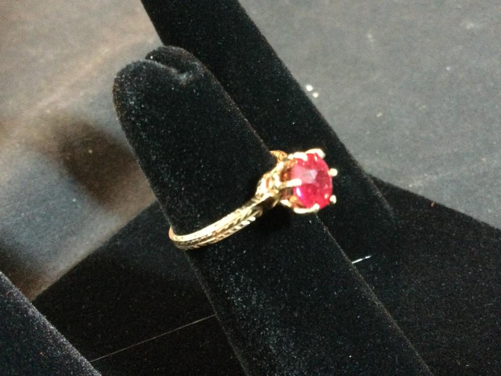 14kt Victorian Ruby Gold Ring (1 of 6)