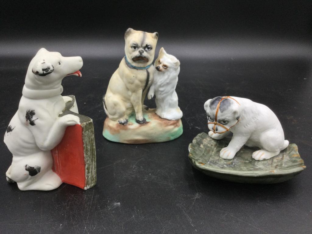 Antique Porcelain Dog Statues (1 of 2)