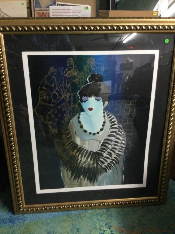 Itzchak Tarkay "Liza at the Party": #10/350 & Measures with frame 37"w x 42 1/22"h. Purchased in 2006 & registration #9473-120830.00.0 C11. Copy of original receipt included.