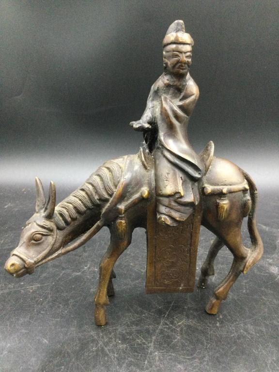Vintage Bronze Incense Burner: Neat very early bronze piece of rider on horse. Rider is removed to insert incense. See pictures. Please carefully read our terms of sale,