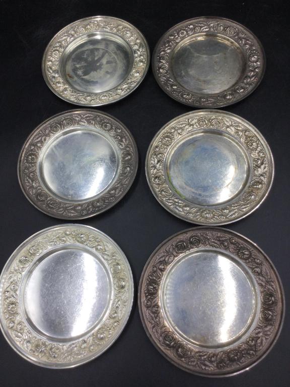 Stieff Sterling Repousse Bread Plates (1 of 3)