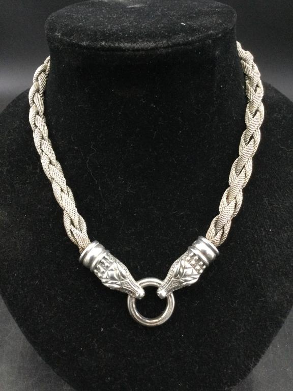 B Kierlstein Cord Necklace Alligators Sterling (1 of 6)
