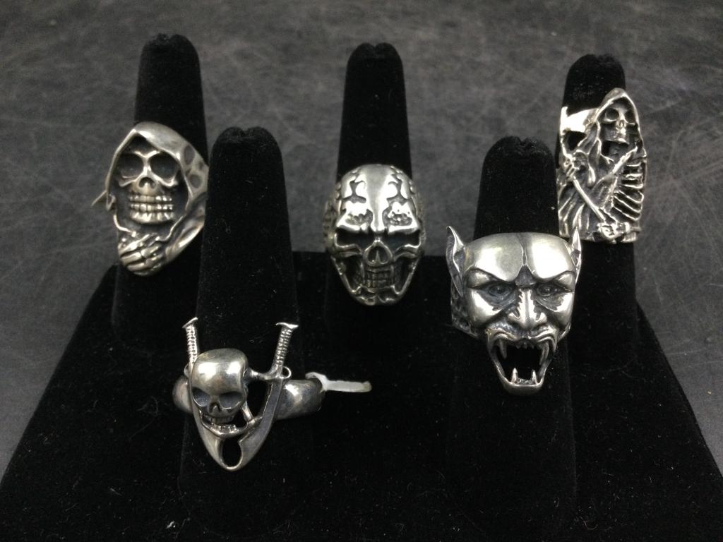 Sterling Skull Rings (1 of 2)