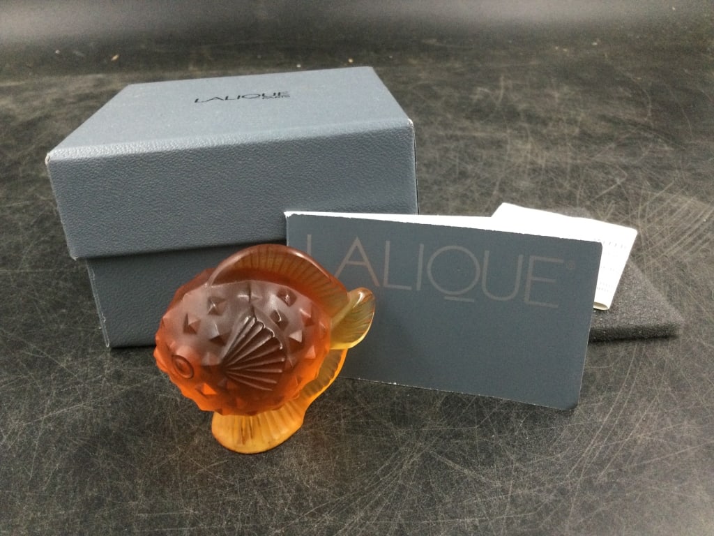 Lalique Fish: Comes in original box with original paperwork. Condition is good, see pictures. No refunds given.
