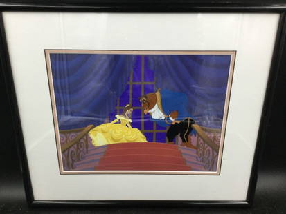 Disney Beauty and Beast Lithograph: Certified Walt Disney World. Edition 5000. Measures 17" x 19 3/4" with frame, Condition is good, see pictures. No refunds given.