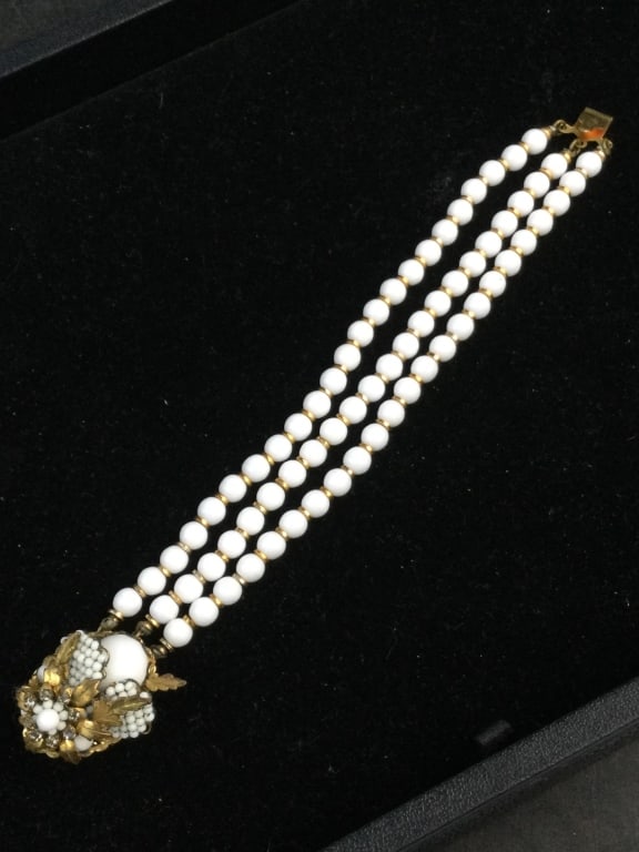 Vintage Stanley Hagler NYC Bracelet: Triple strand bracelet that measures 7". Marked on bracelet. Condition is good, see pictures. No refunds.
