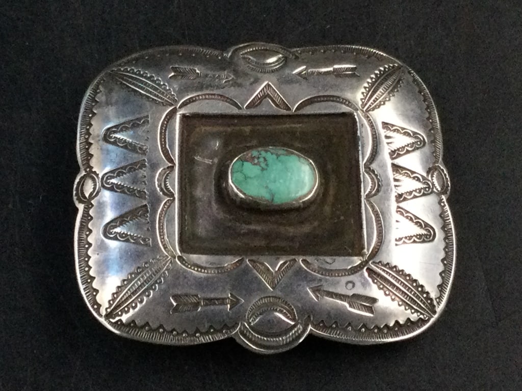 Native American Sterling Belt Buce (1 of 2)