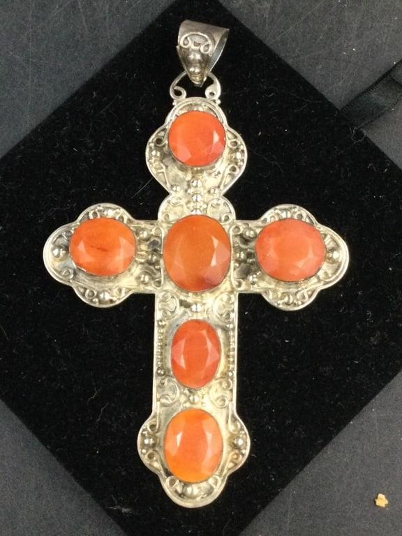 Large Sterling Cross Pendant (1 of 3)
