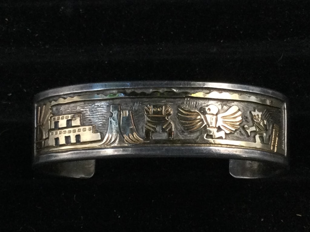 Sterling Cuff Bracelet "Signed" (1 of 3)