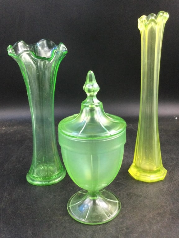 Vintage Uranium Glass Lot (1 of 2)