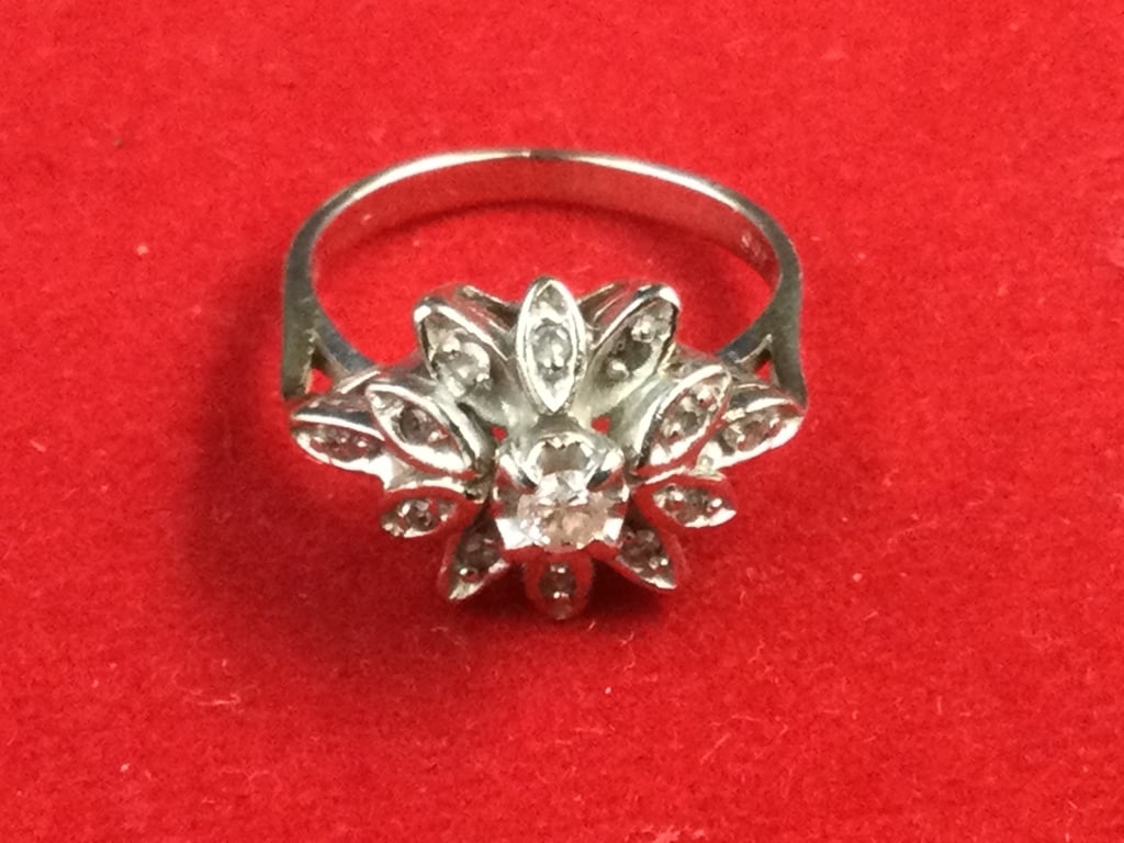 14kt White Gold Ring with Diamonds (1 of 5)