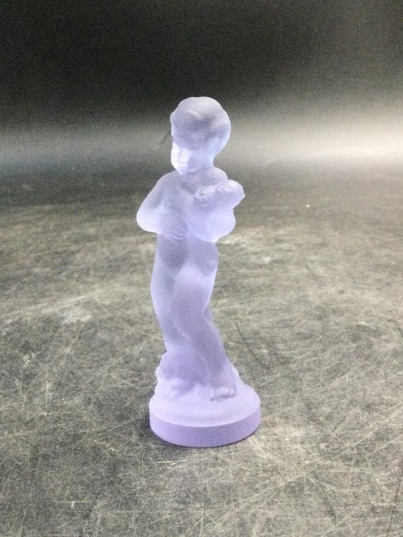 Lalique France Statue: Statue of boy measures 3 3/4"h and condition is good, see pictures. No refunds given. International buyers must do wire transfer.