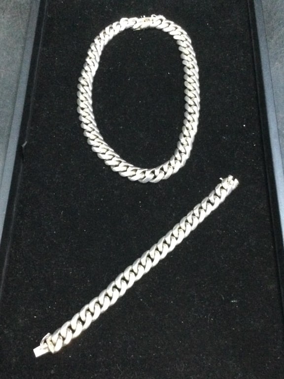Cuban Link Sterling Bracelet pair (1 of 4)