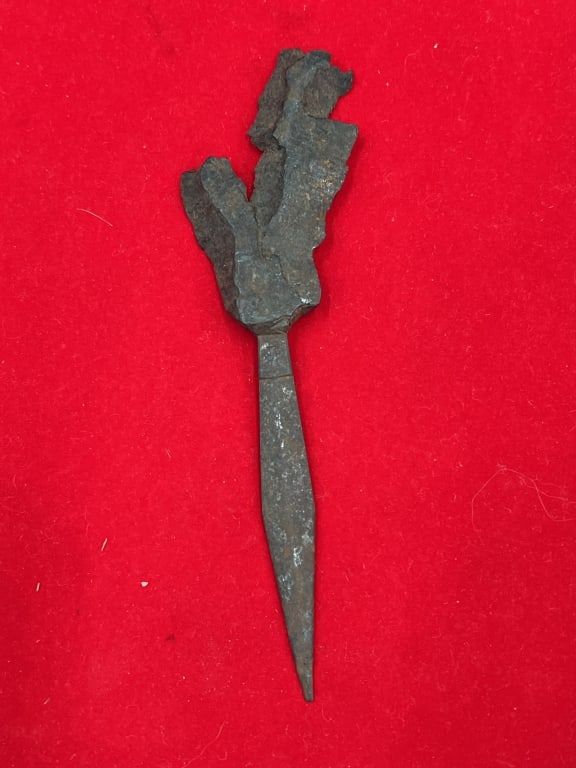 Early Trench Art: Measures 6 1/4" x 1.5". Not sure of age of this piece, but it is early. See pictures. No refunds given.