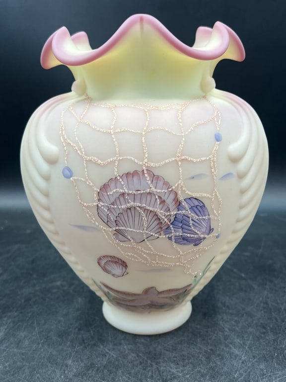 Fenton Burmese Sea Dream Vase Signed and Numbered (1 of 4)