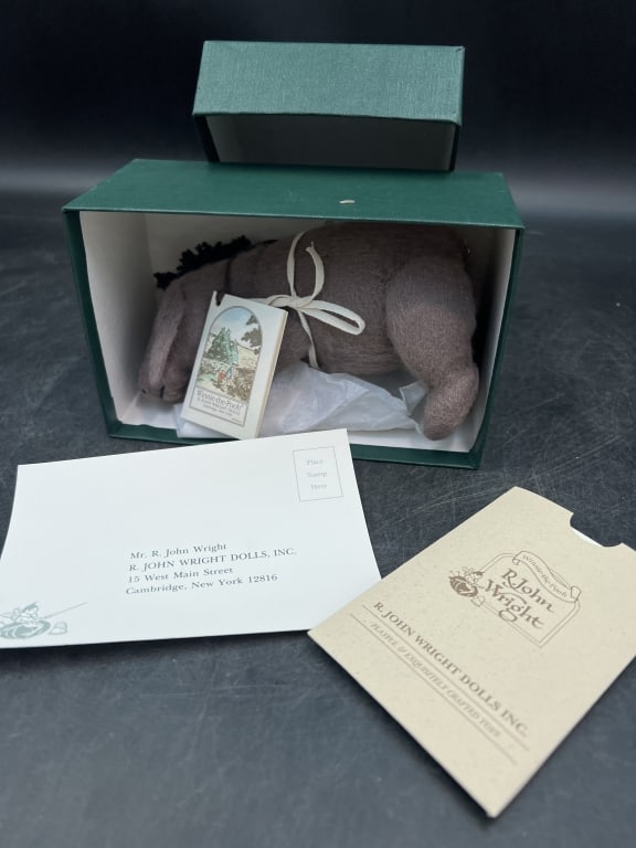 R John Wright Disney Winnie the Pooh Eeyore: Comes in original box with paperwork, tags intact and coa. See pictures. Condition is good. No refunds given.