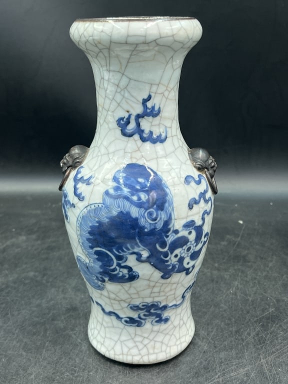Vintage Qing Dynasty Blue and White Vase (1 of 6)
