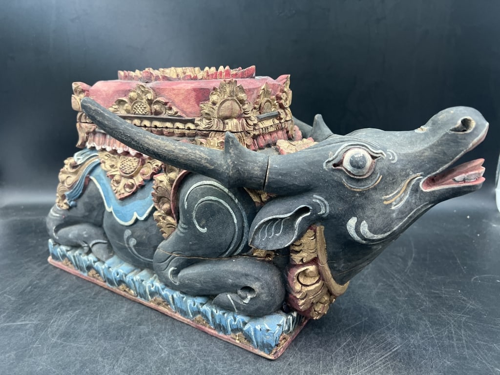 Vintage Carved Old Temple Offering Box (1 of 5)