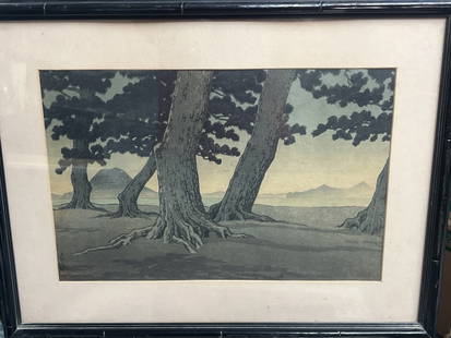Vintage Asian Recarved Edition Print: Prints commonly sold to serviceman after WWII. Restrike made in Japan or a mid 20th century reproduction of a Edo period original. Measures 14.5" x 18 3/4". Condition is good, see pictures. No refunds