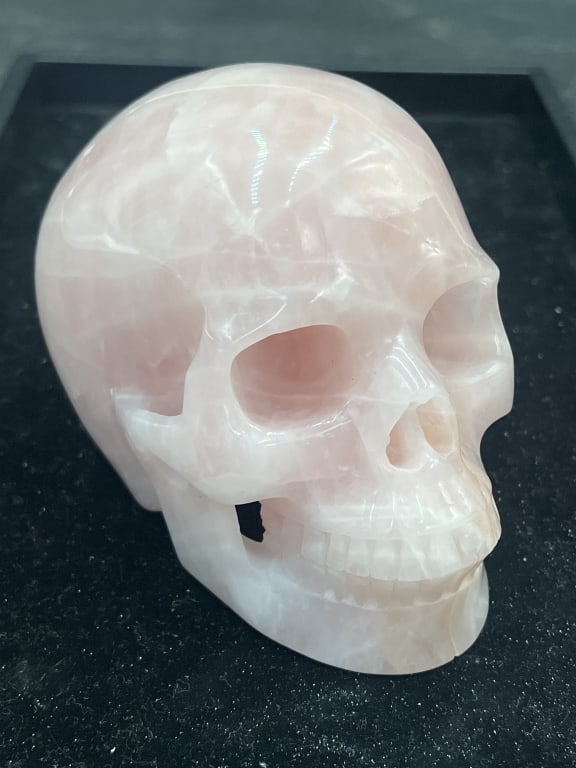 Carved Rose Quartz Skull (1 of 5)