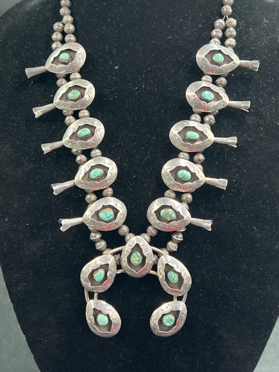 Early Native American Navajo Silver Squash Blossom (1 of 4)