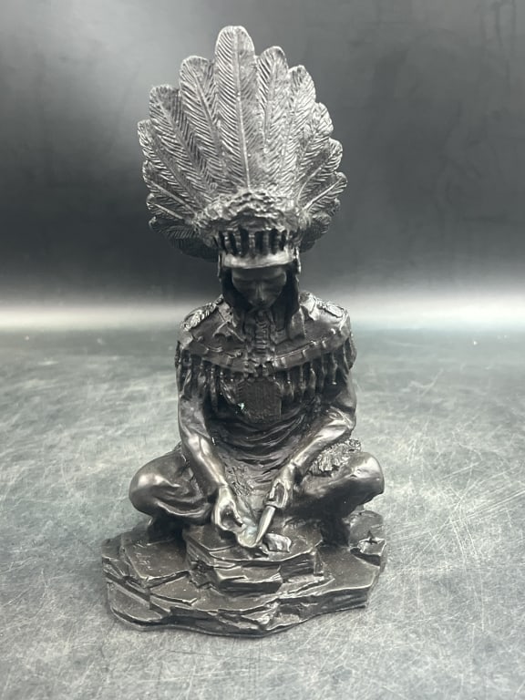 Native American Chief Bronze Statue (1 of 5)