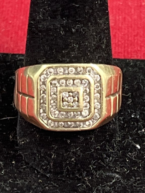 10kt Men's Rolex Style Ring with Diamonds (1 of 3)