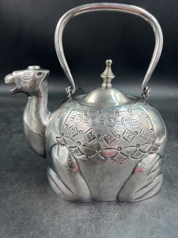 Moroccan Metal Silver Plated Teapot - (1 of 5)
