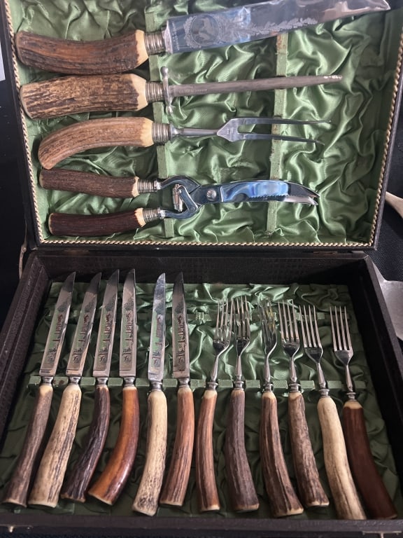 Vintage German Stag Handle Flatware Set (1 of 7)