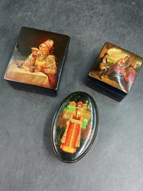 Vintage Russian Lacquer Boxes (1 of 7)