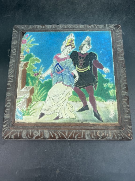 Vintage Ceramic Tile Hand Painted Image (1 of 4)