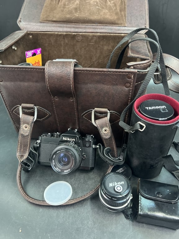 Vintage Film Camera Bag with Accessories (1 of 9)